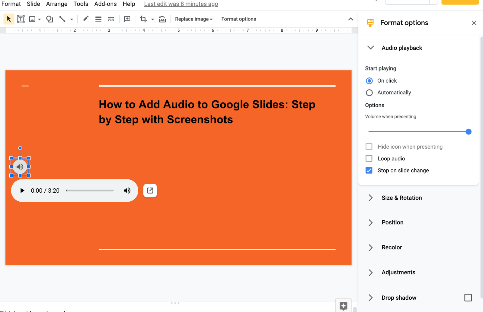 How to Add Audio to Google Slides Step by Step with Screenshots